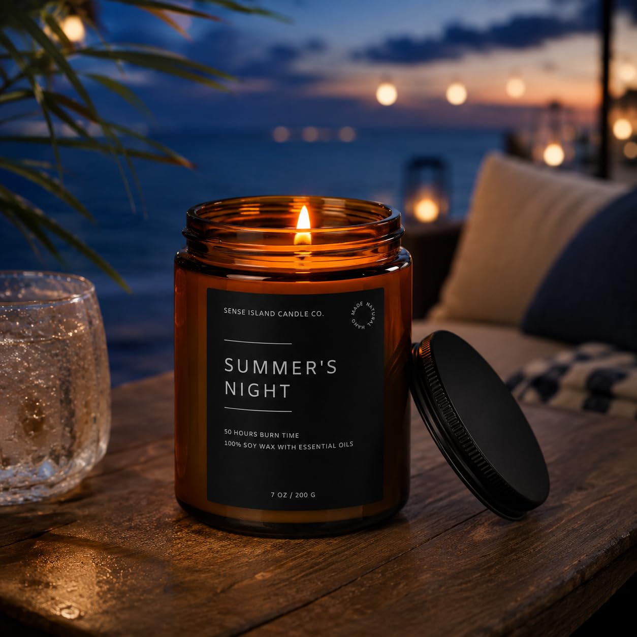 Teakwood Noir Mahogany Crackling Wood Wick Candle