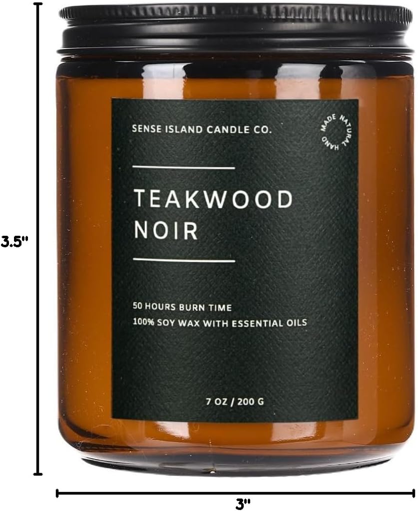 Teakwood Noir Mahogany Crackling Wood Wick Candle