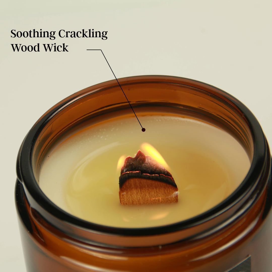Teakwood Noir Mahogany Crackling Wood Wick Candle