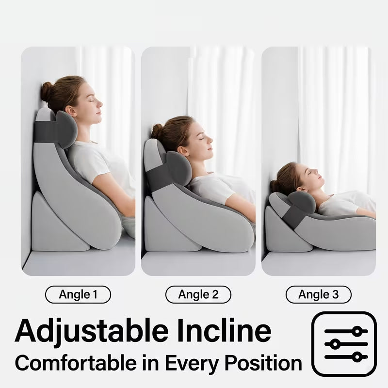 Large Memory Foam Reading Pillow - Adjustable Bed Backrest for Relaxation