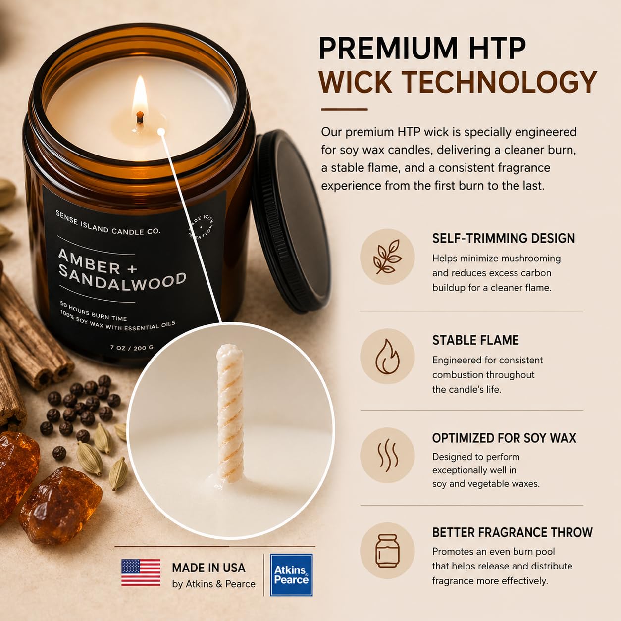 Teakwood Noir Mahogany Crackling Wood Wick Candle