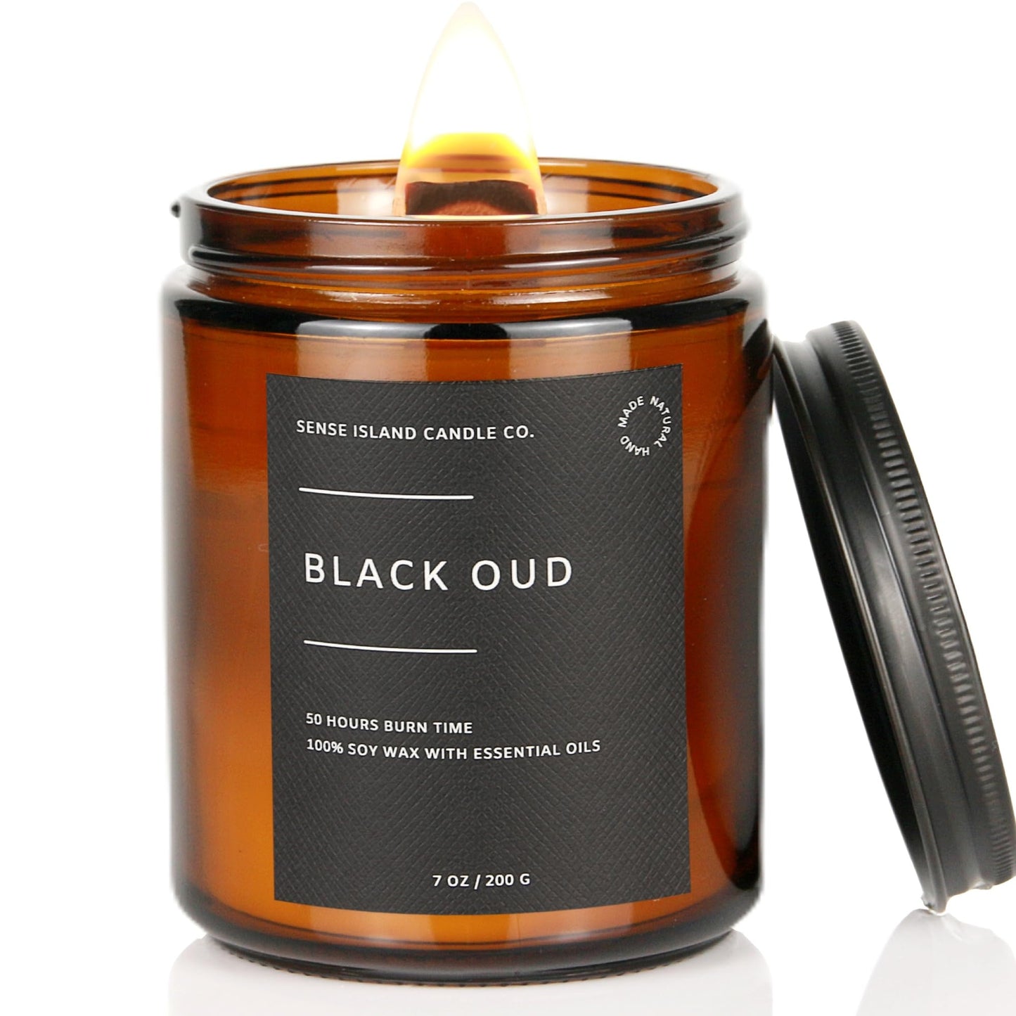 Teakwood Noir Mahogany Crackling Wood Wick Candle
