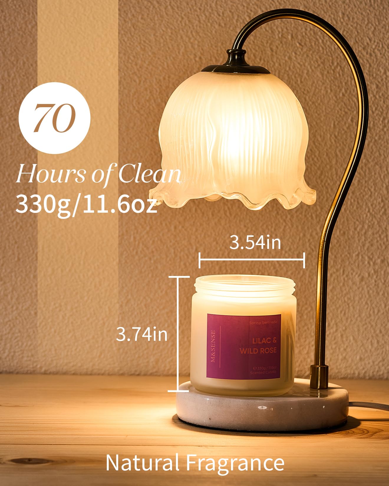 M&SENSE Summer's Night Home Scented Candles, 11.6oz Natural Soy Wax 70 Hrs | Long Lasting
