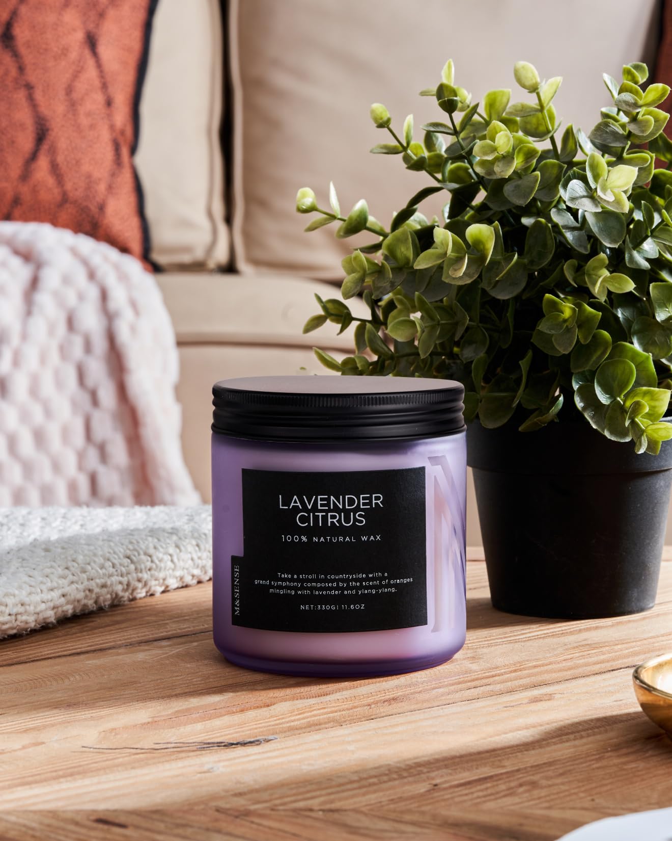 M&SENSE Summer's Night Home Scented Candles, 11.6oz Natural Soy Wax 70 Hrs | Long Lasting