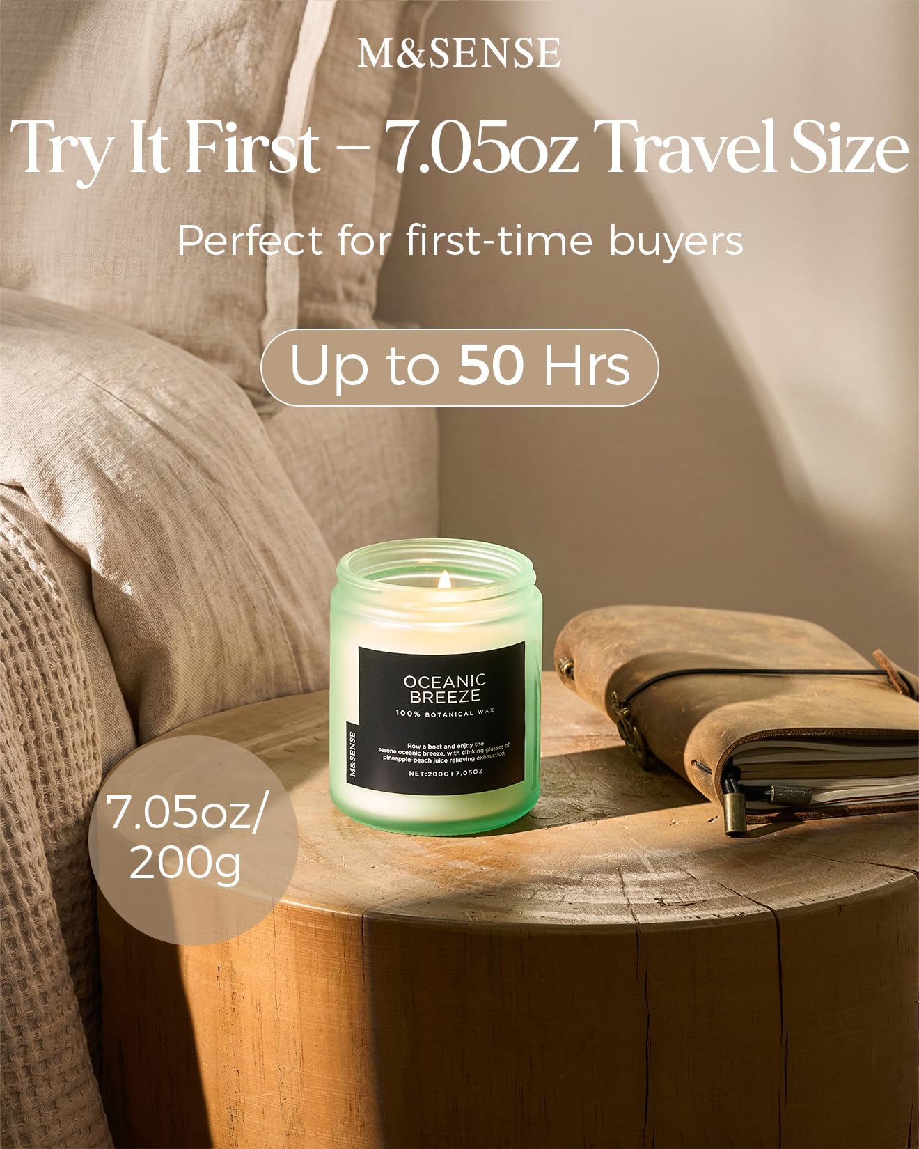 M&SENSE Summer's Night Home Scented Candles, 11.6oz Natural Soy Wax 70 Hrs | Long Lasting