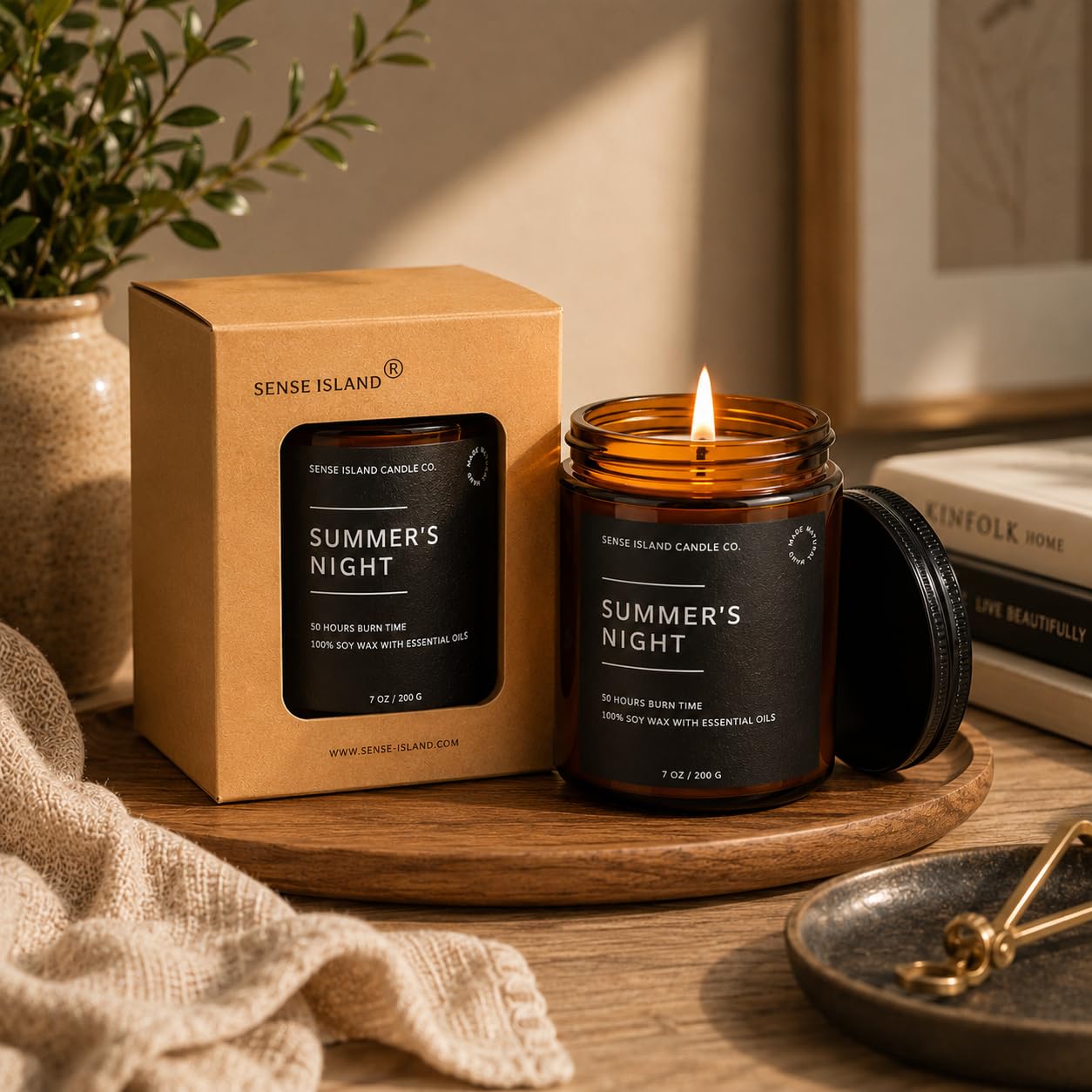 Teakwood Noir Mahogany Crackling Wood Wick Candle