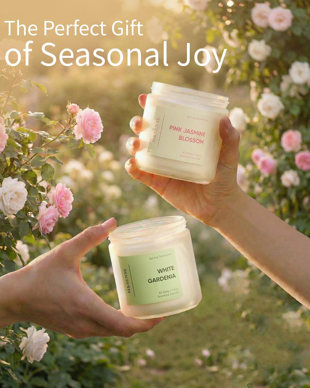 M&SENSE Summer's Night Home Scented Candles, 11.6oz Natural Soy Wax 70 Hrs | Long Lasting