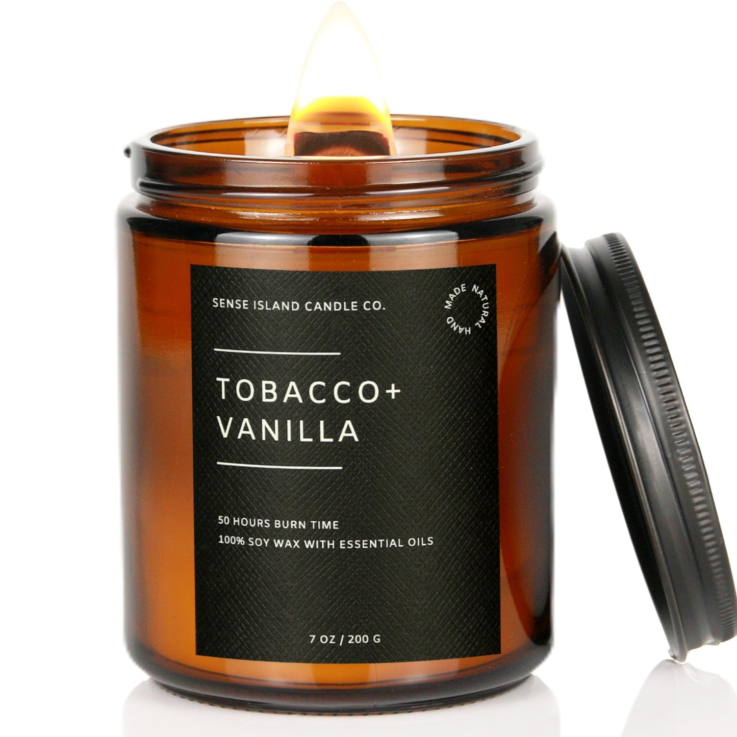 Teakwood Noir Mahogany Crackling Wood Wick Candle