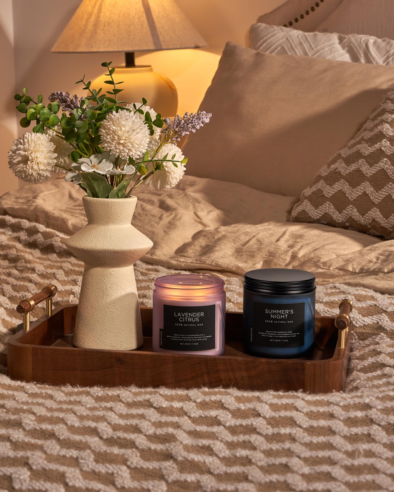M&SENSE Summer's Night Home Scented Candles, 11.6oz Natural Soy Wax 70 Hrs | Long Lasting