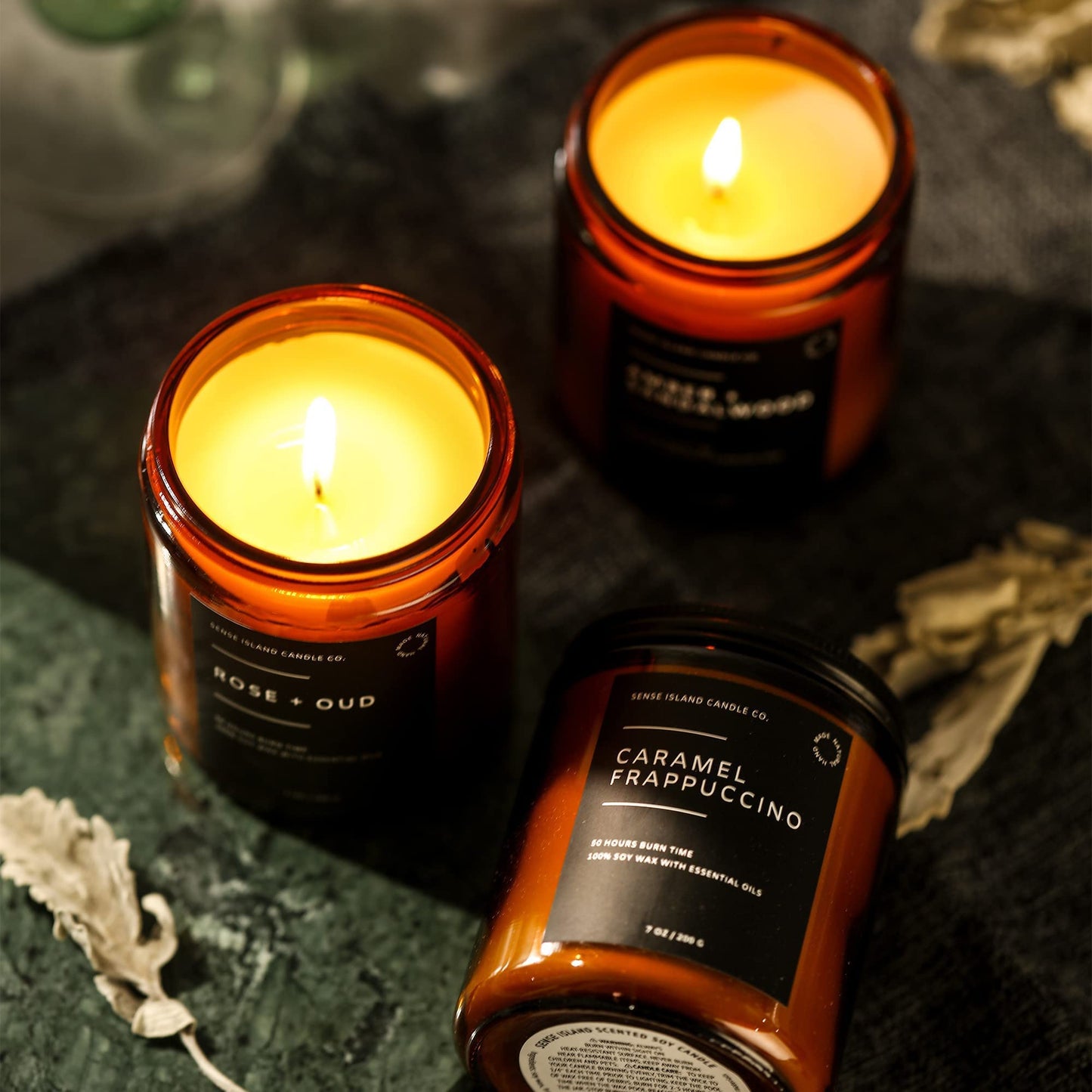 Teakwood Noir Mahogany Crackling Wood Wick Candle