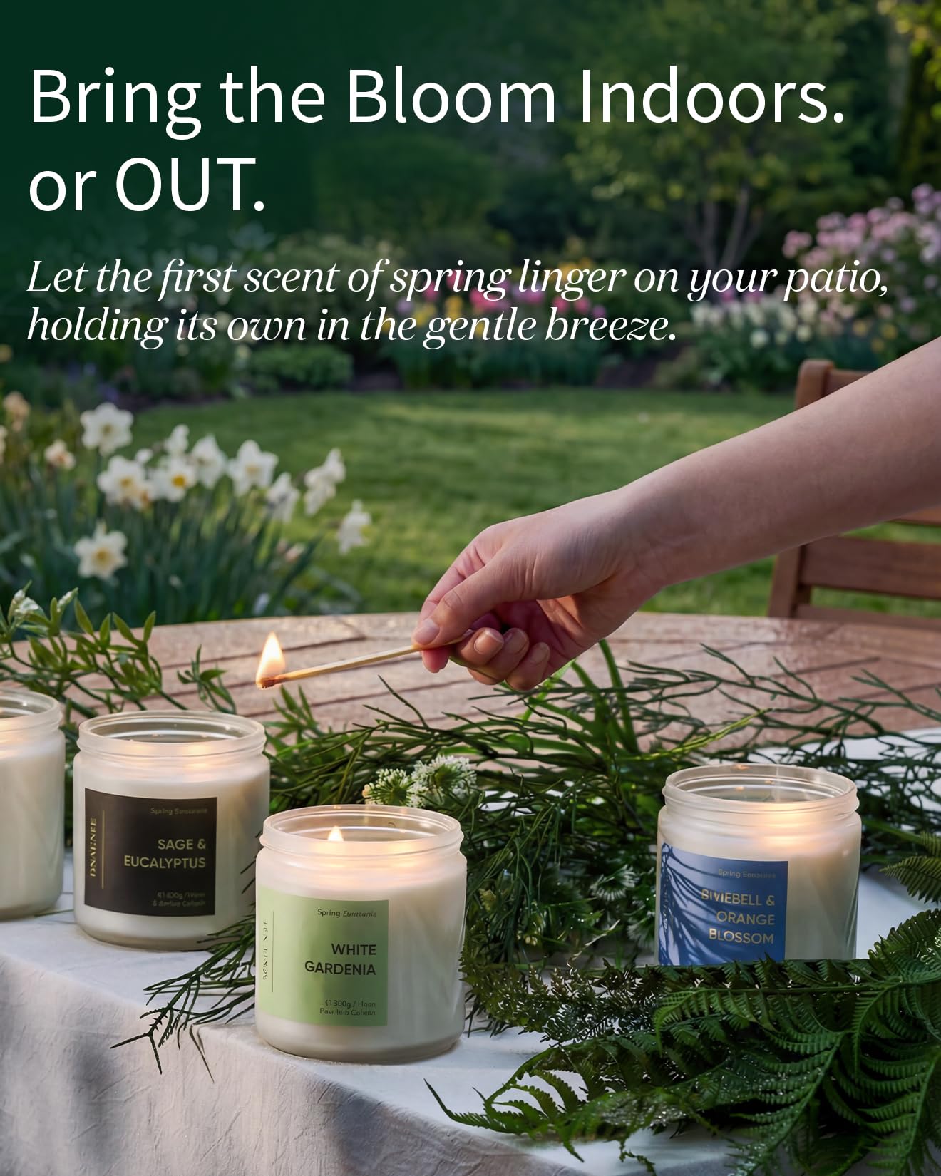 M&SENSE Summer's Night Home Scented Candles, 11.6oz Natural Soy Wax 70 Hrs | Long Lasting