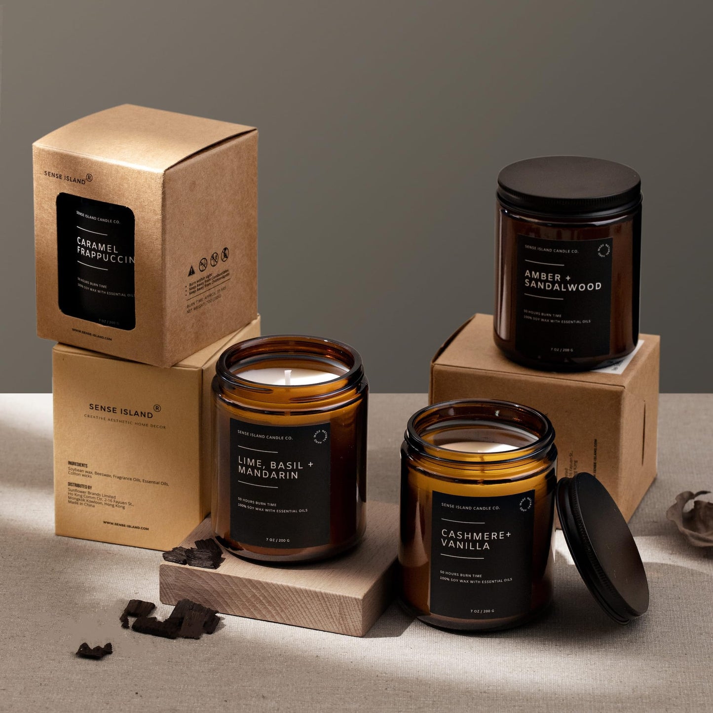 Teakwood Noir Mahogany Crackling Wood Wick Candle