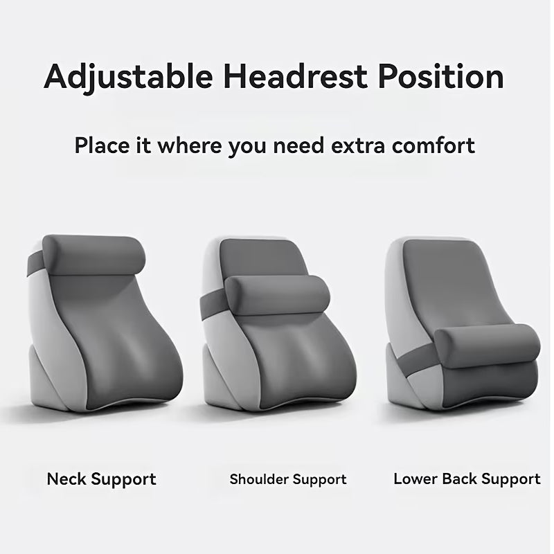 Large Memory Foam Reading Pillow - Adjustable Bed Backrest for Relaxation