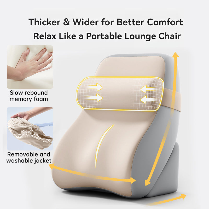 Large Memory Foam Reading Pillow - Adjustable Bed Backrest for Relaxation